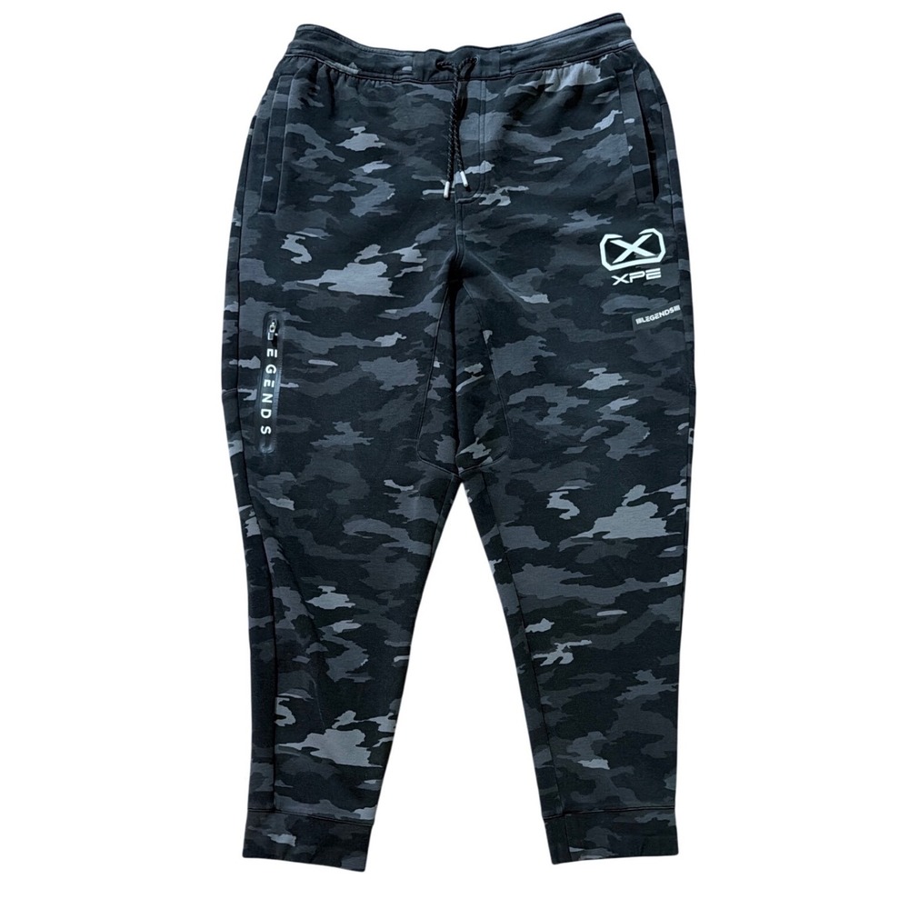 Legends XPE Mens Grey Black Camo Athletic Training Joggers Pants XL Camouflage